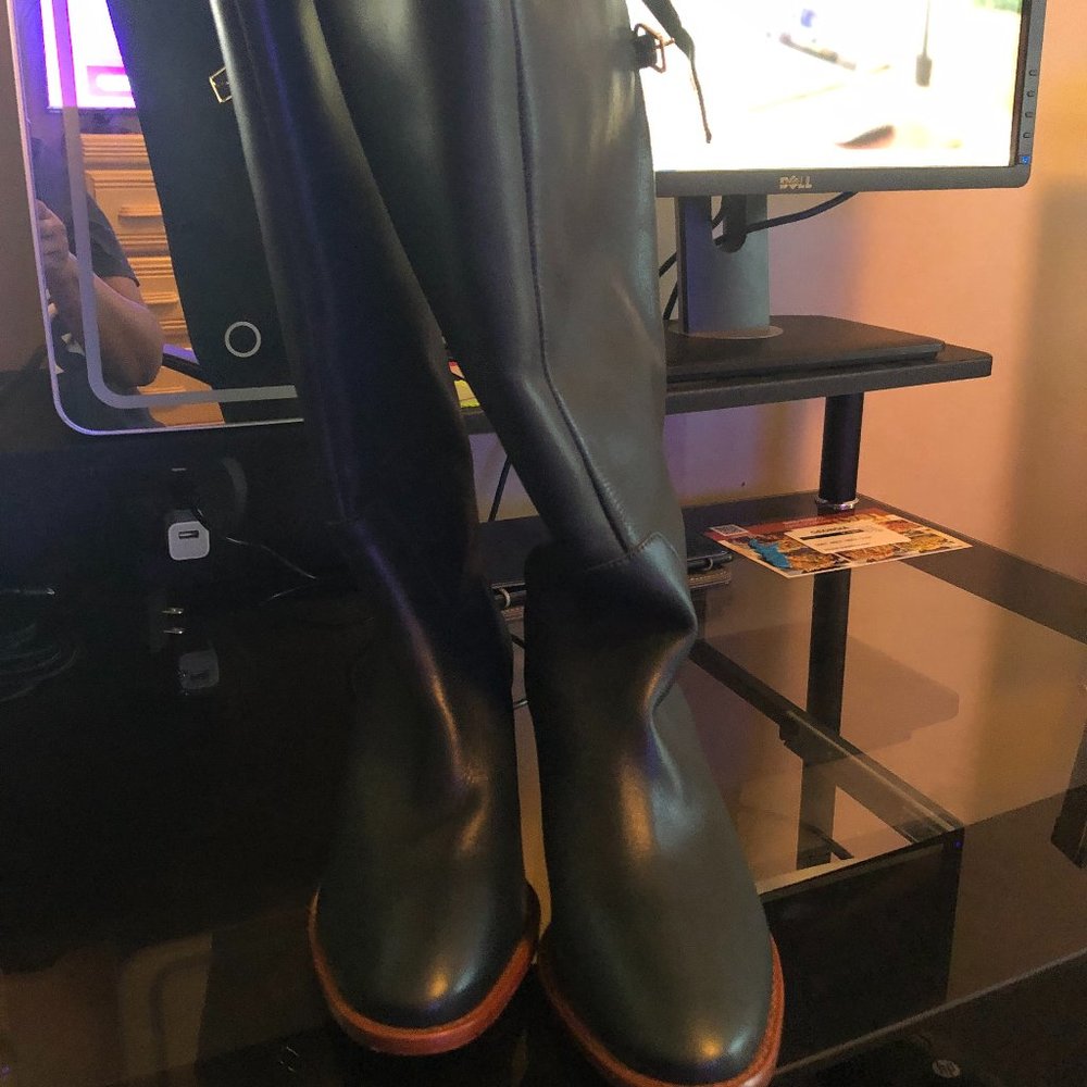 Dark Green Riding Boots - Picture 2 of 2